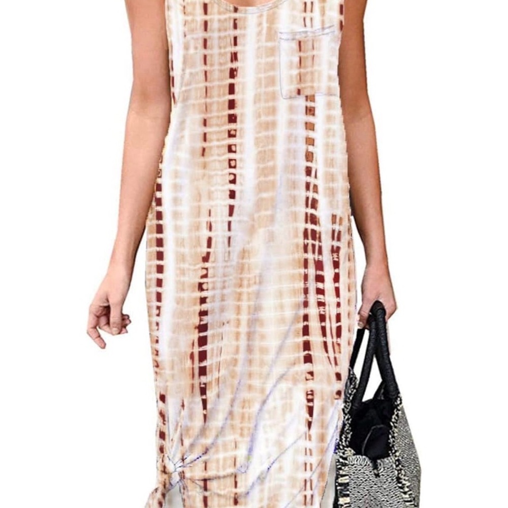 Sleeveless Tie-Dye Maxi Dress